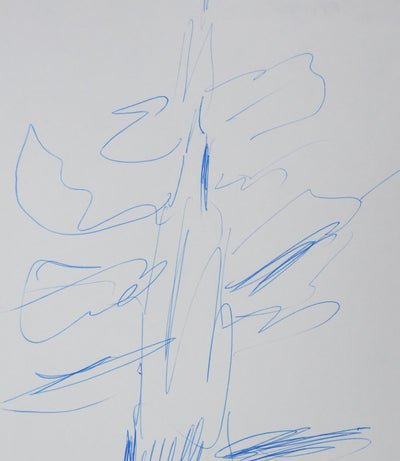 Pierre HIEGEL : L'ombre sous l'arbre, Autographe et dessin original signé