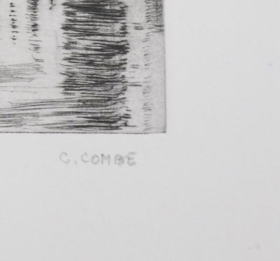 Camille COMBE : Amsterdam, nuit de juin sur le Herengracht, Gravure originale signée