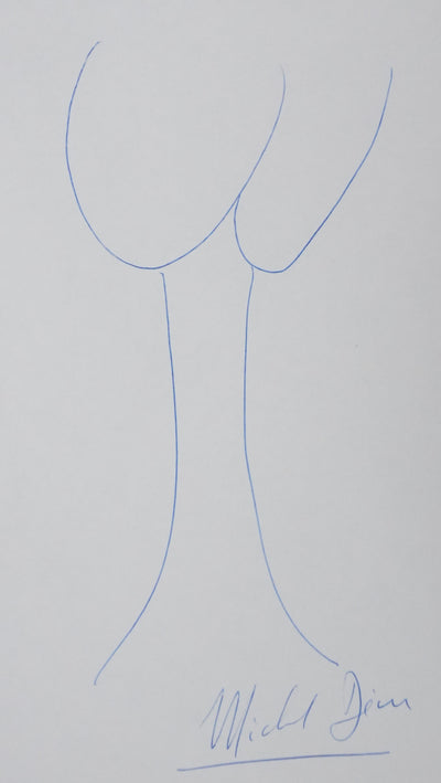 Michel DEON : L'arbre, Autographe et dessin original signé