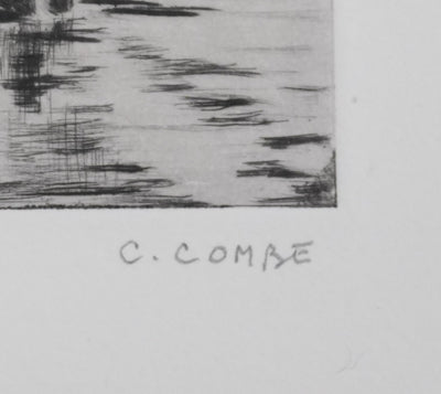Camille COMBE : Les lagunes de Grado, Gravure originale signée