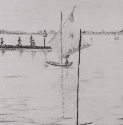 Camille COMBE : Les lagunes de Grado, Gravure originale signée
