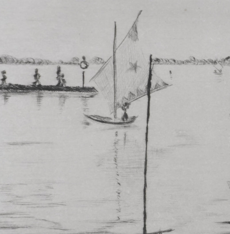 Camille COMBE : Les lagunes de Grado, Gravure originale signée
