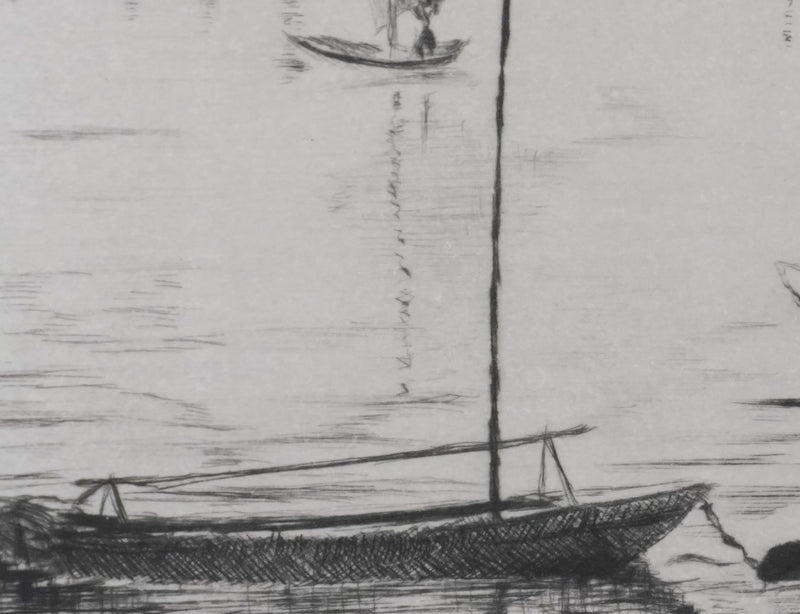 Camille COMBE : Les lagunes de Grado, Gravure originale signée