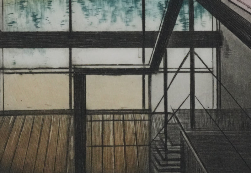 Alfonso AYUSO : Vue sur le lac, Gravure originale signée