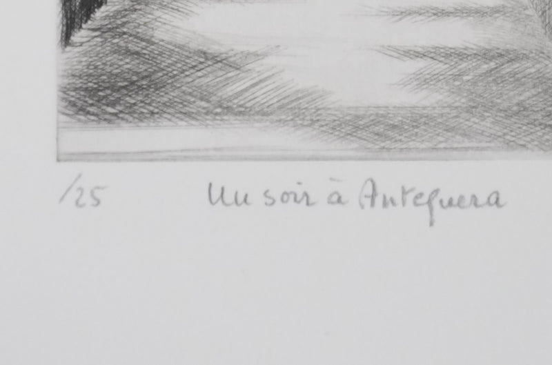 Camille COMBE : Un soir à Antequera, Gravure originale signée