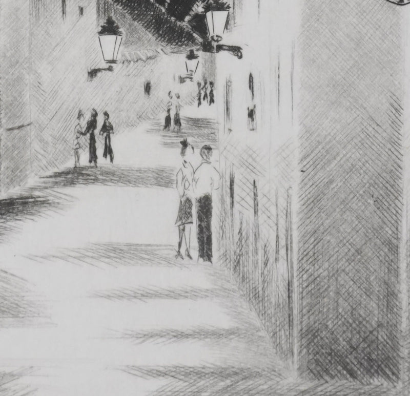 Camille COMBE : Un soir à Antequera, Gravure originale signée