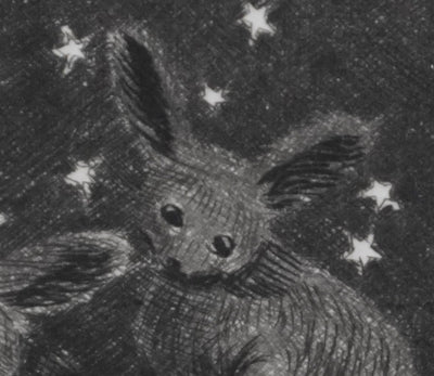 Camille COMBE : Les petits renards des sables, Gravure originale signée