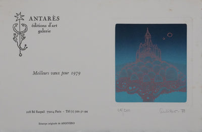 Antonio ANDIVERO : La cathédrale, Gravure originale signée