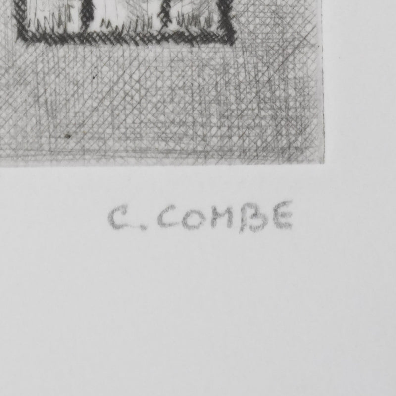 Camille COMBE : Carillon à minuit, Gravure originale signée