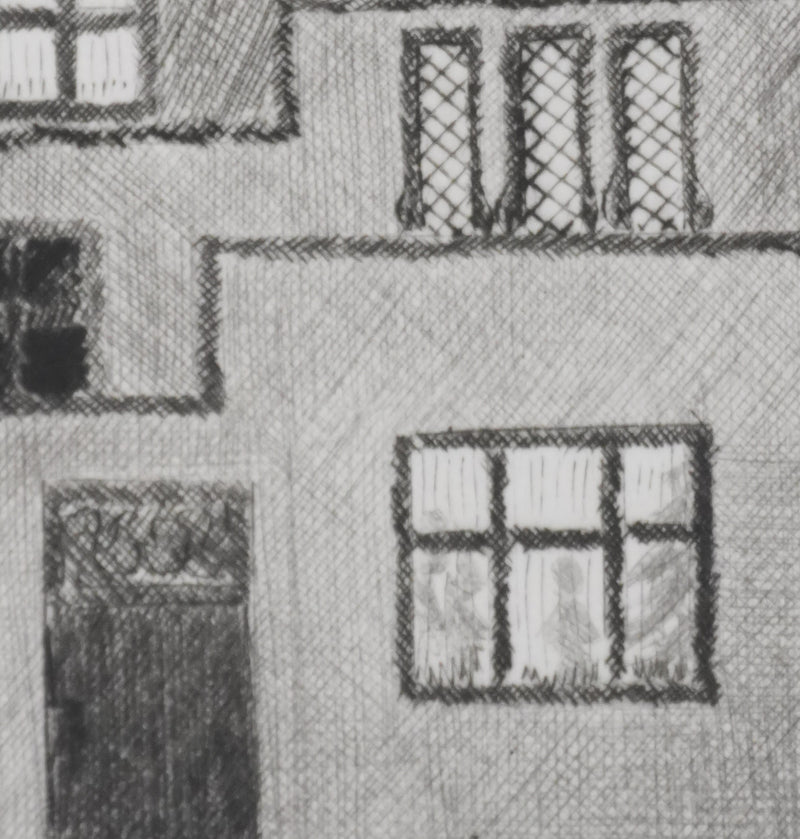 Camille COMBE : Carillon à minuit, Gravure originale signée