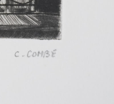 Camille COMBE : Soir de feu d'artifice, Gravure originale signée