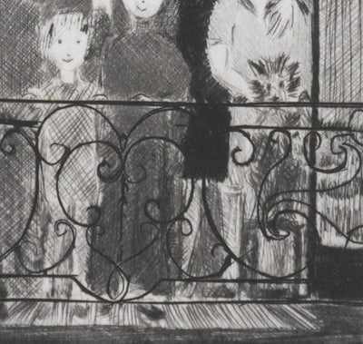Camille COMBE : Soir de feu d'artifice, Gravure originale signée