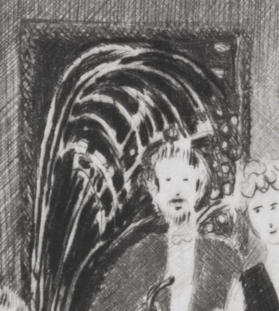 Camille COMBE : Soir de feu d'artifice, Gravure originale signée