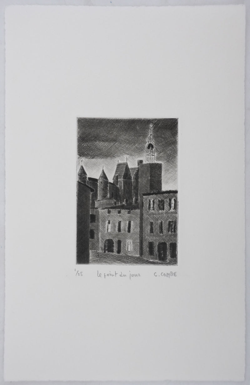 Camille COMBE : Le point du jour, Gravure originale signée