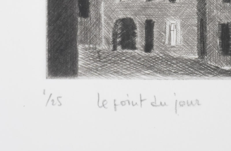 Camille COMBE : Le point du jour, Gravure originale signée