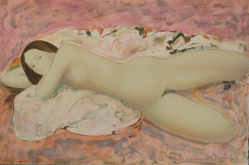 Alain BONNEFOIT : Nu féminin détendu, Lithographie originale signée