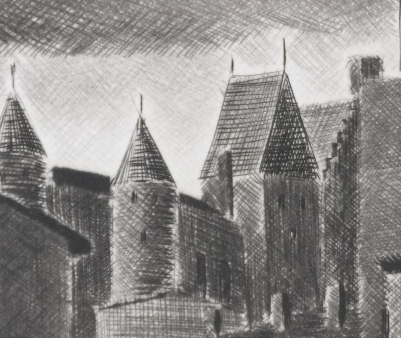 Camille COMBE : Le point du jour, Gravure originale signée