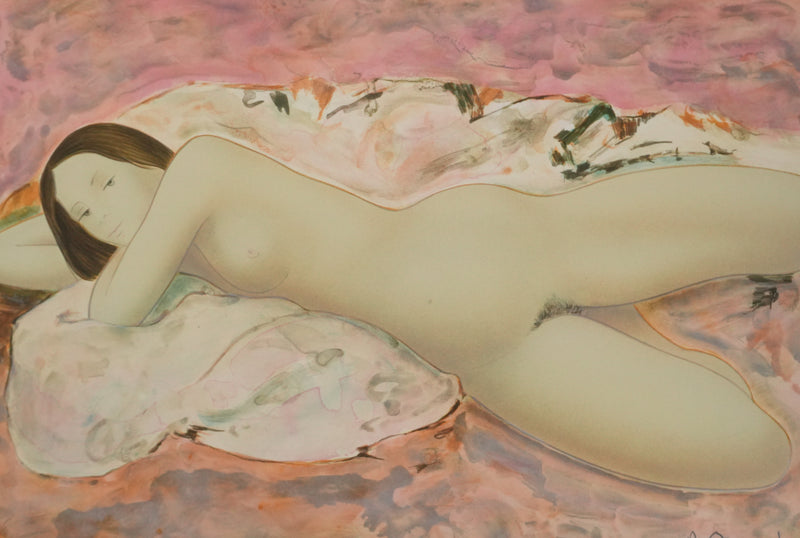 Alain BONNEFOIT : Nu féminin détendu, Lithographie originale signée
