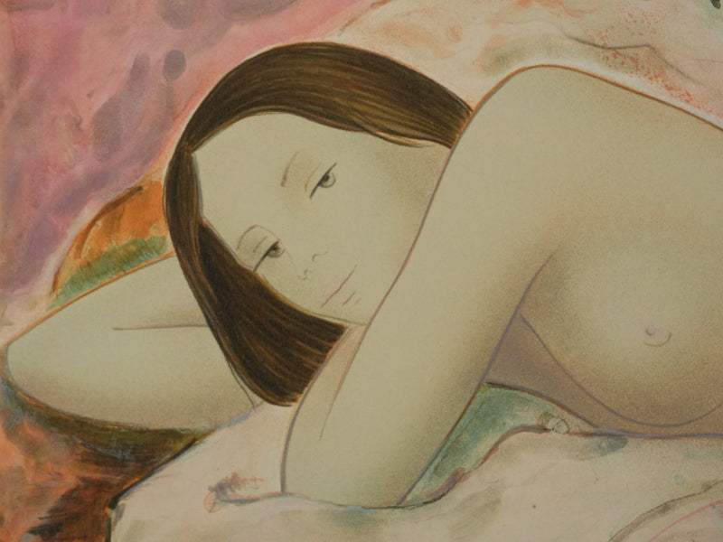 Alain BONNEFOIT : Nu féminin détendu, Lithographie originale signée