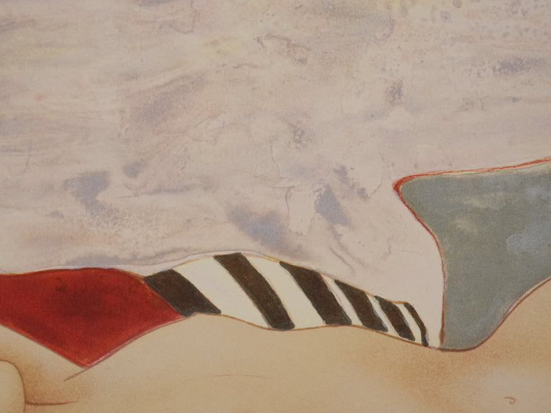 Alain BONNEFOIT : Nu au cygne, Lithographie originale signée