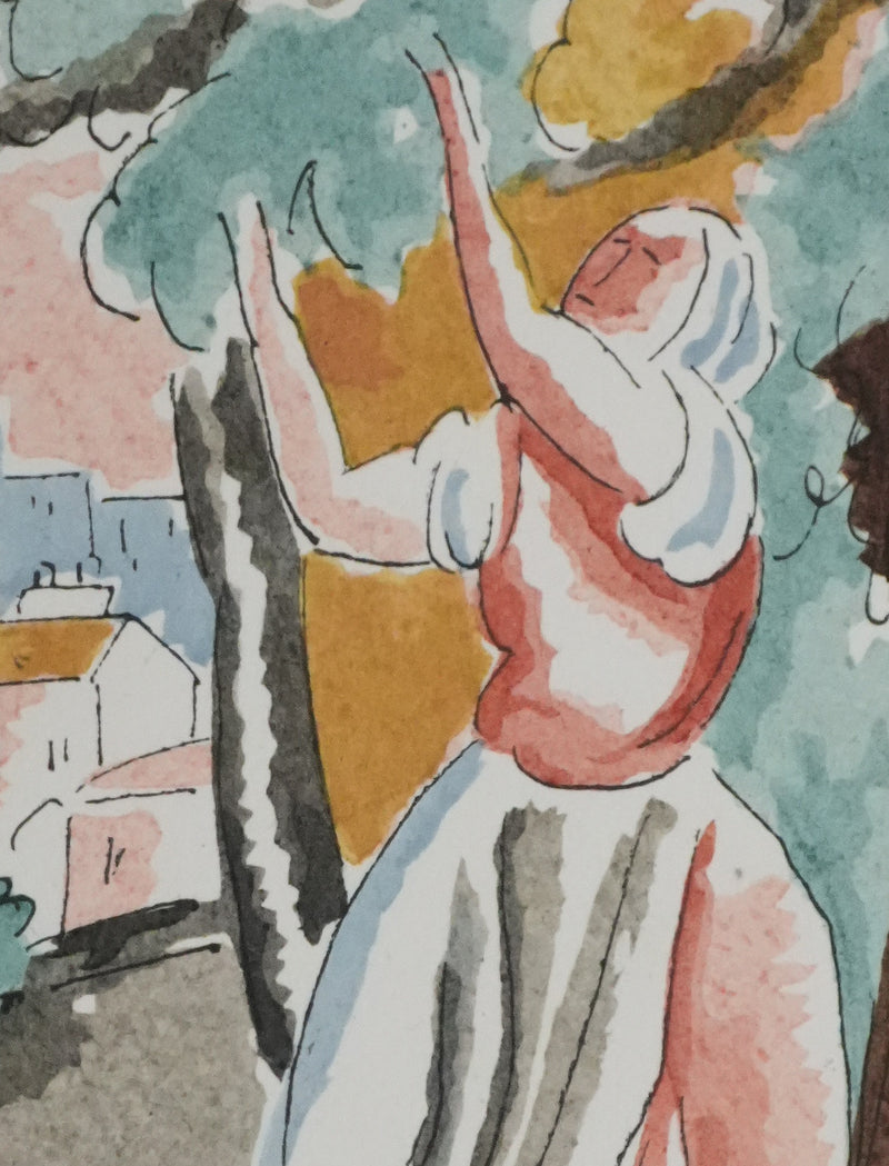 Adolphe FEDER : La cueillette, Lithographie originale signée