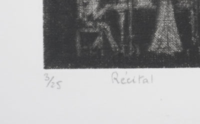 Camille COMBE : Récital, Gravure originale signée