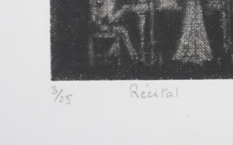 Camille COMBE : Récital, Gravure originale signée