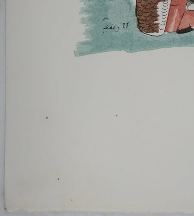 Adolphe FEDER : La cueillette, Lithographie originale signée