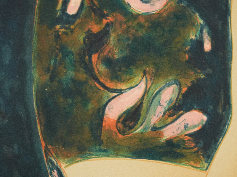 Alain BONNEFOIT : Nu au médaillon, Lithographie originale signée