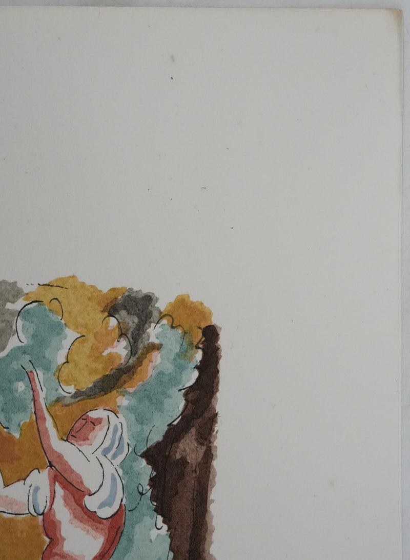 Adolphe FEDER : La cueillette, Lithographie originale signée