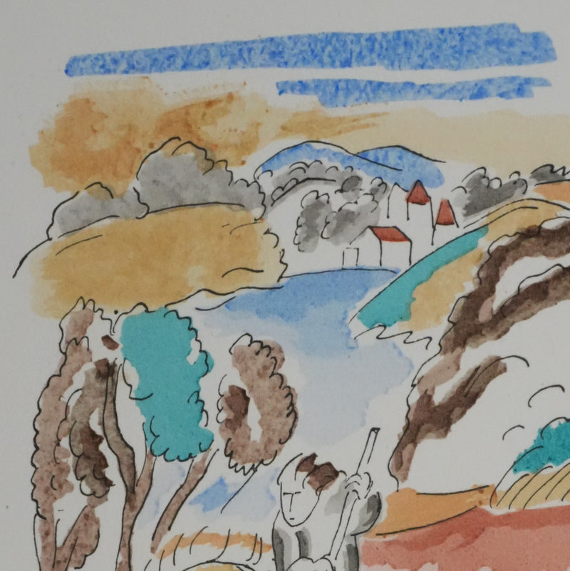 Adolphe FEDER : A cheval, Lithographie originale signée