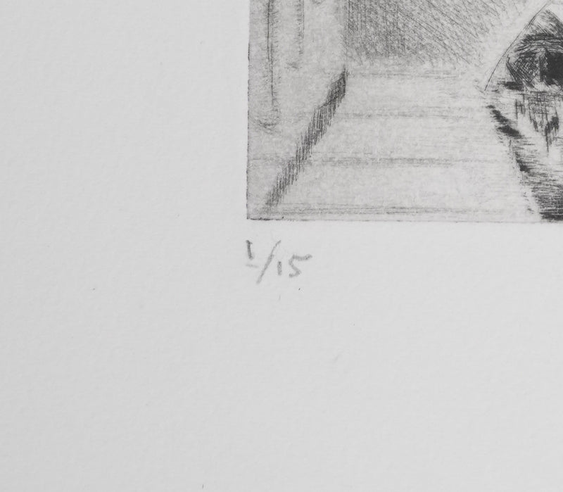 Camille COMBE : Le pont de Venise, Gravure originale signée