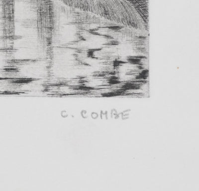 Camille COMBE : Le pont de Venise, Gravure originale signée