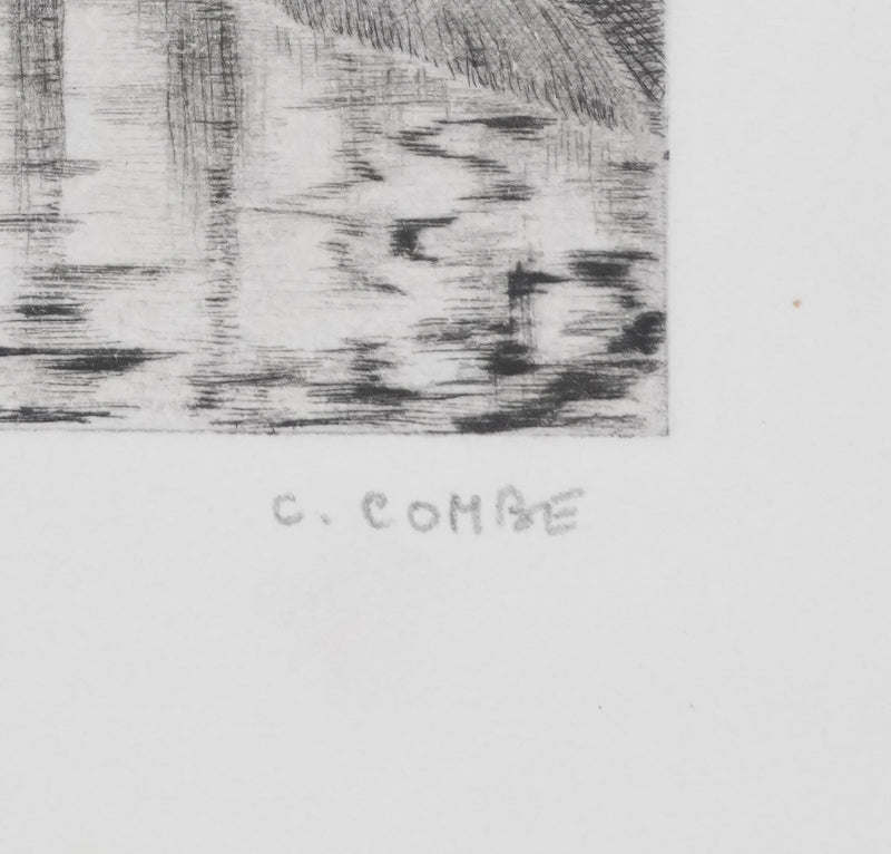 Camille COMBE : Le pont de Venise, Gravure originale signée