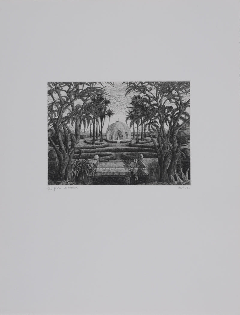 François HOUTIN : Le toucher, Gravure originale signée