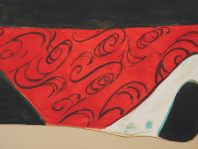 Alain BONNEFOIT : Nu féminin sur le divan, Lithographie originale signée