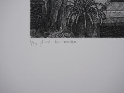 François HOUTIN : Le toucher, Gravure originale signée
