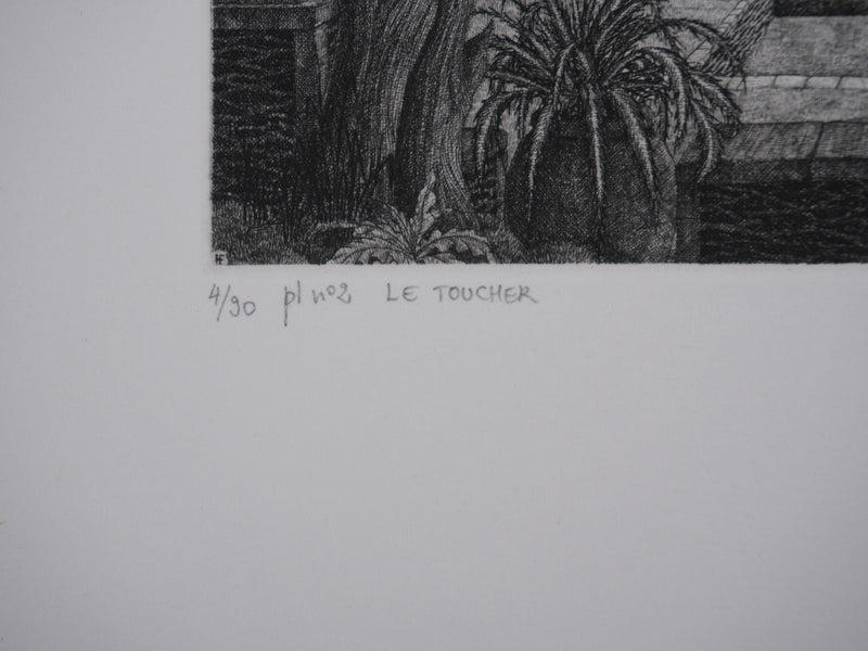 François HOUTIN : Le toucher, Gravure originale signée