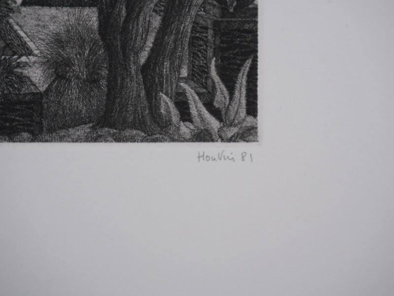 François HOUTIN : Le toucher, Gravure originale signée