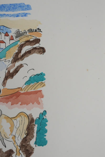 Adolphe FEDER : A cheval, Lithographie originale signée