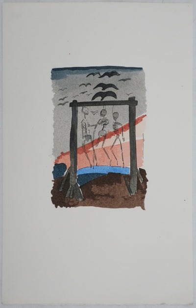 Adolphe FEDER : Bal des pendus, Lithographie originale signée