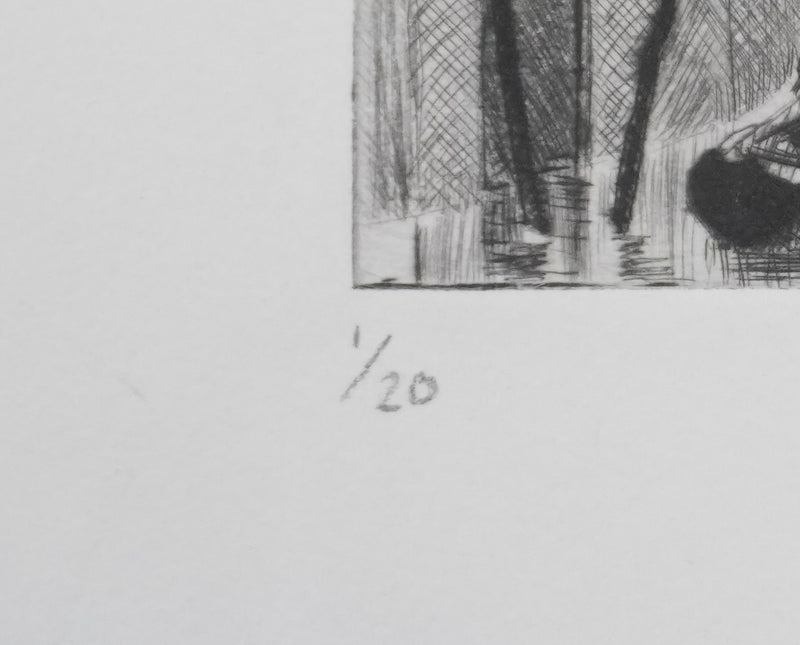 Camille COMBE : Venise, Le Rio Noale, Gravure originale signée