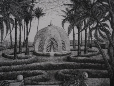 François HOUTIN : Le toucher, Gravure originale signée