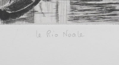 Camille COMBE : Venise, Le Rio Noale, Gravure originale signée