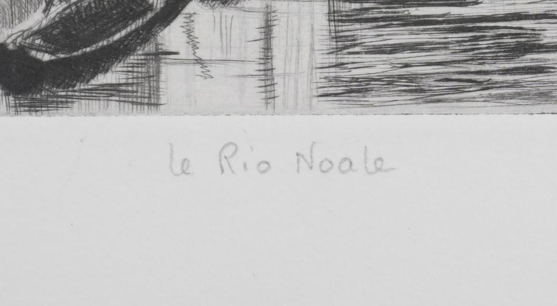 Camille COMBE : Venise, Le Rio Noale, Gravure originale signée