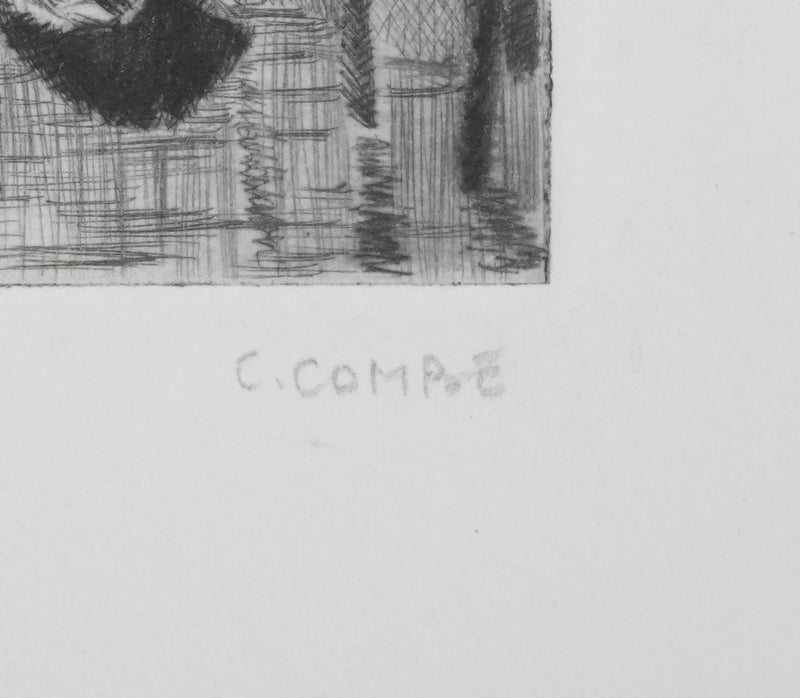 Camille COMBE : Venise, Le Rio Noale, Gravure originale signée