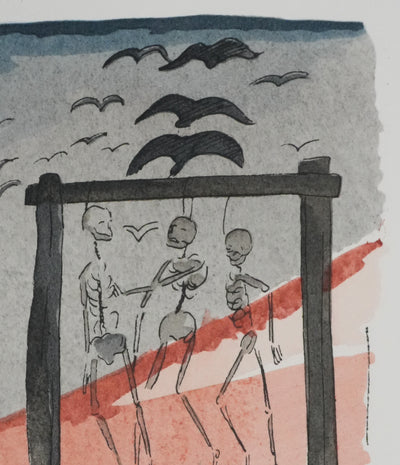 Adolphe FEDER : Bal des pendus, Lithographie originale signée