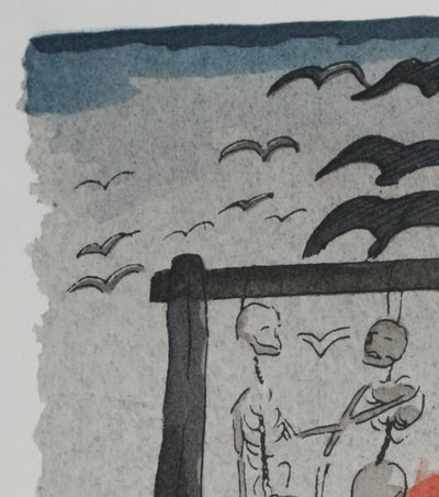 Adolphe FEDER : Bal des pendus, Lithographie originale signée