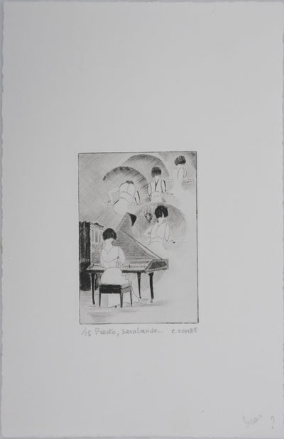 Camille COMBE : Presto et Sarabande, Gravure originale signée
