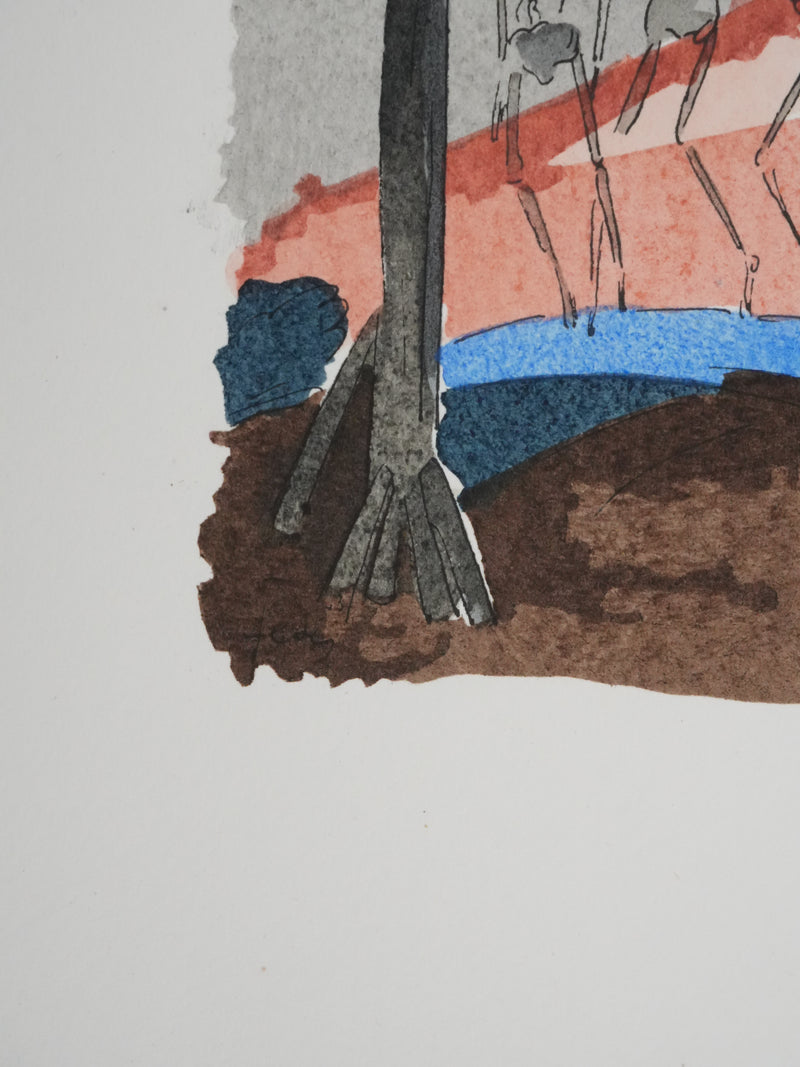 Adolphe FEDER : Bal des pendus, Lithographie originale signée